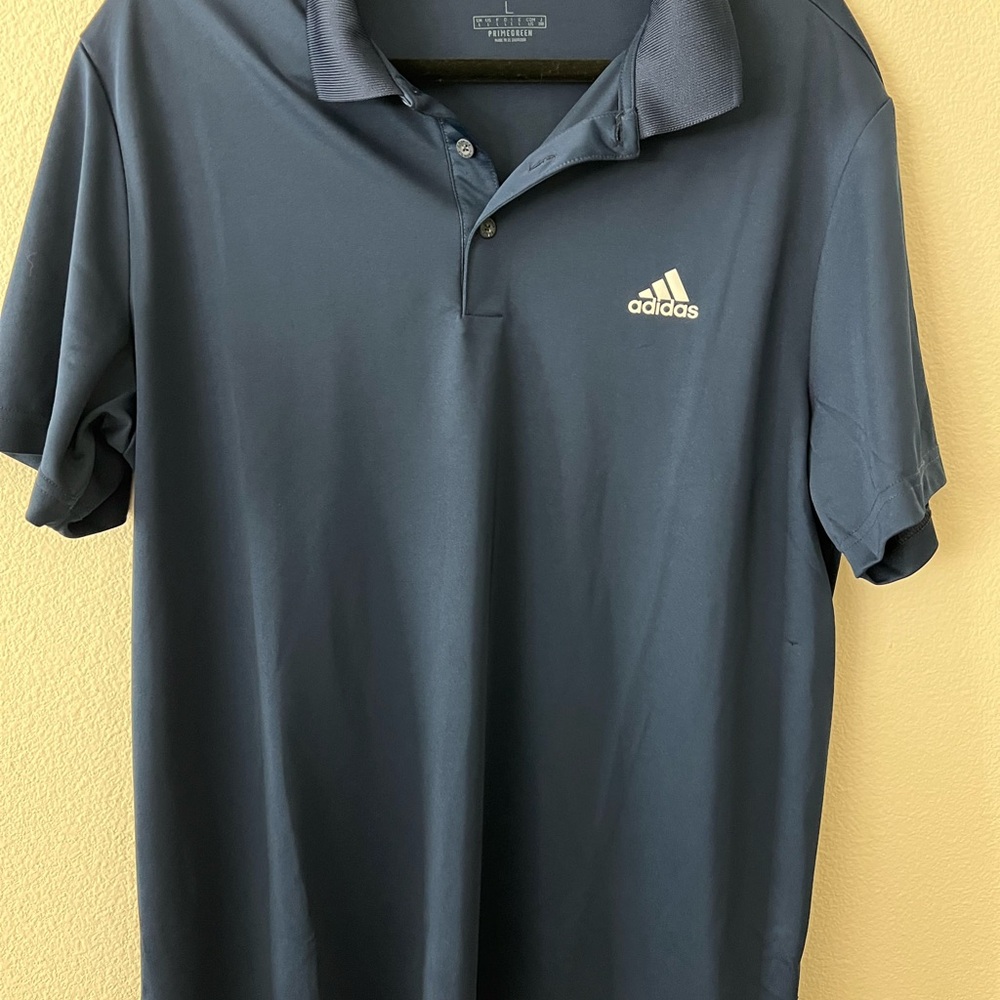 Adidas Blue Polo Shirt Classic Performance Design